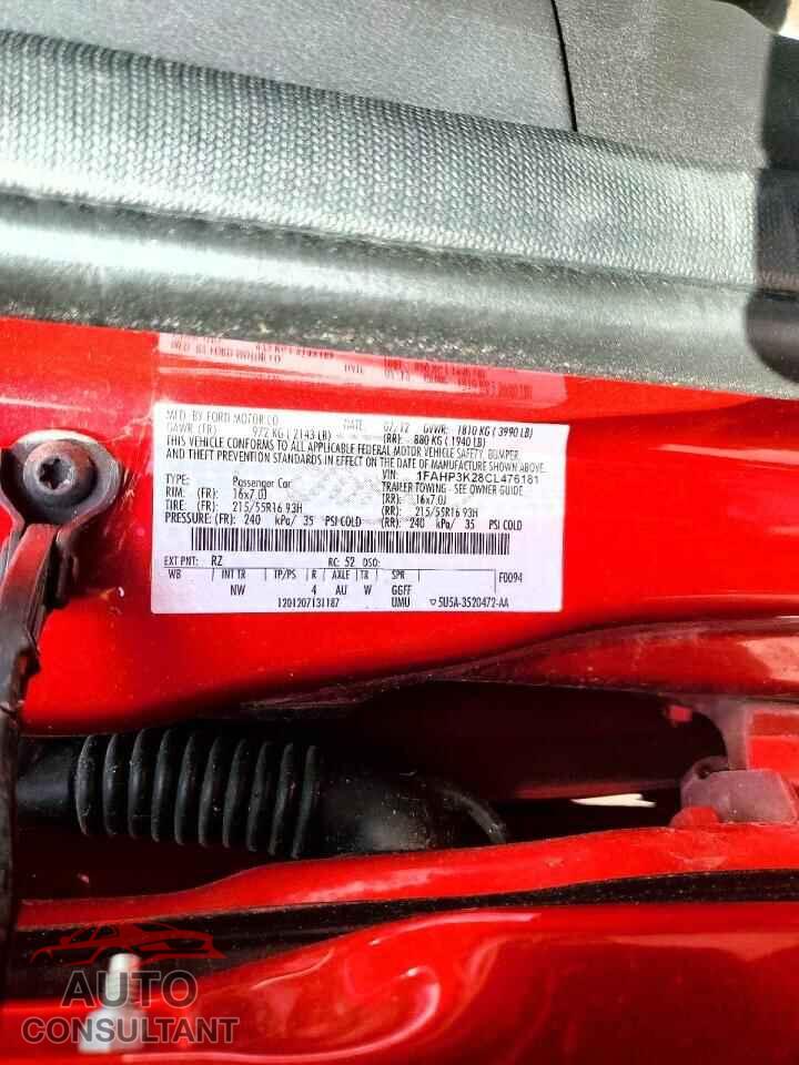 FORD FOCUS 2012 - 1FAHP3K28CL476181