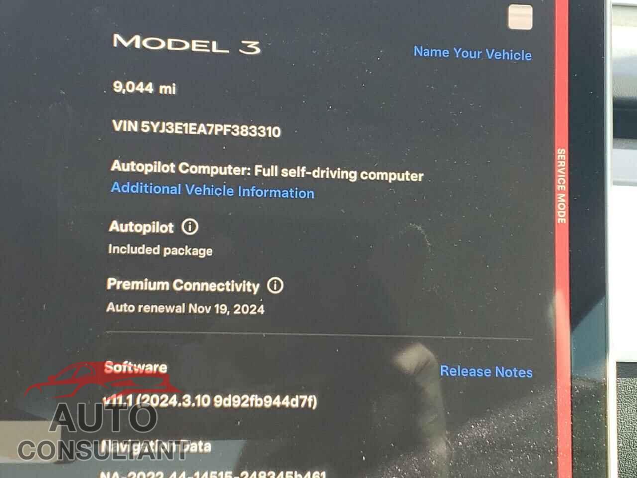 TESLA MODEL 3 2023 - 5YJ3E1EA7PF383310