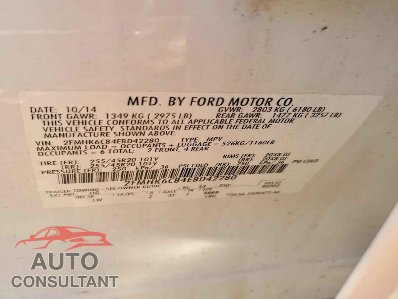 FORD FLEX 2014 - 2FMHK6C84EBD42280