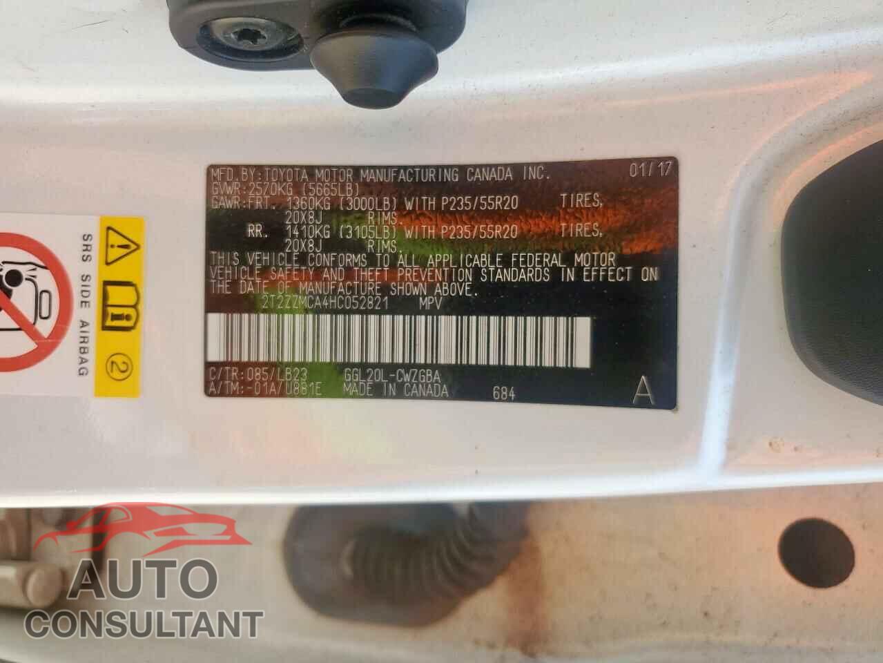 LEXUS RX350 2017 - 2T2ZZMCA4HC052821