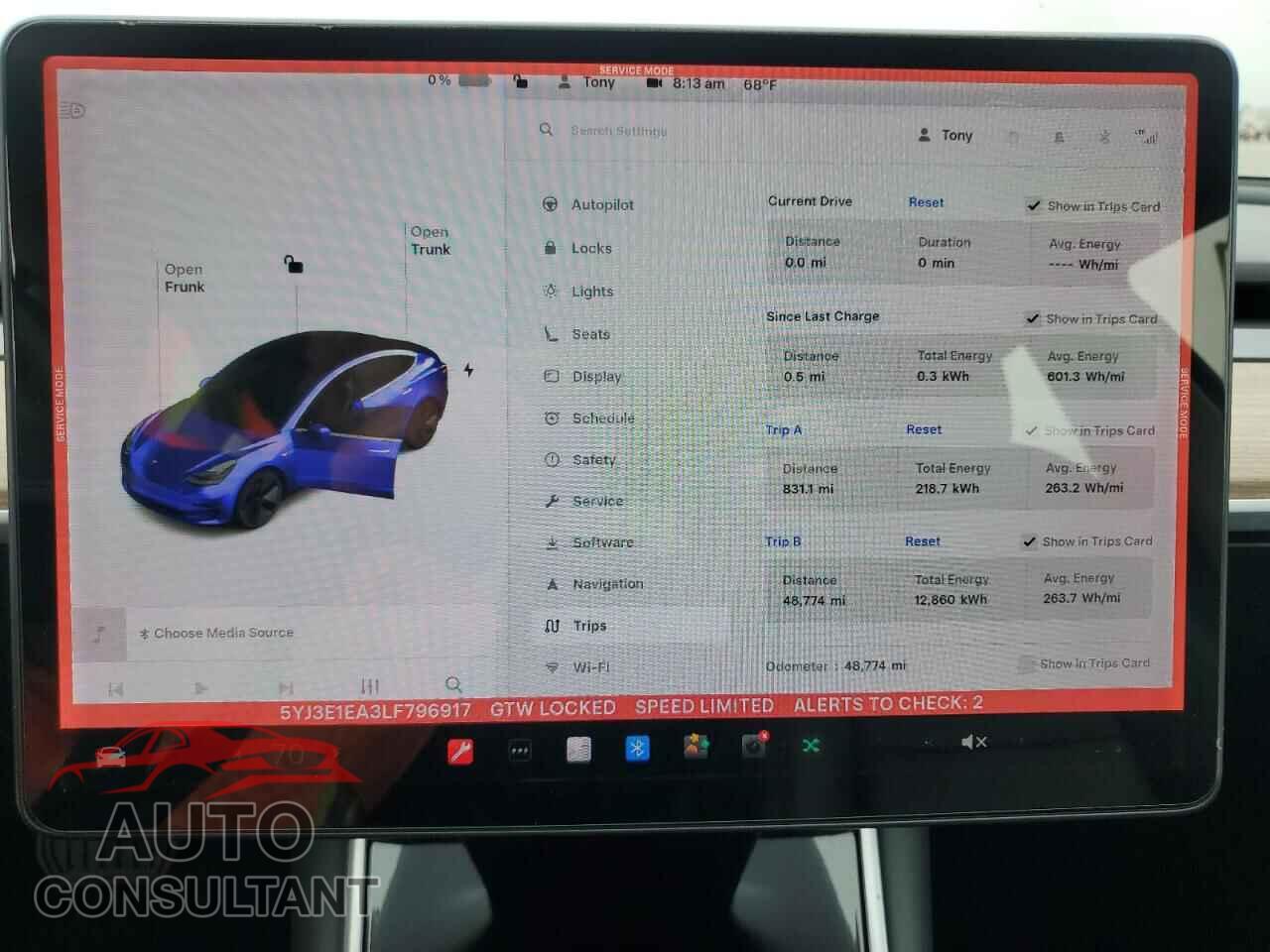 TESLA MODEL 3 2020 - 5YJ3E1EA3LF796917