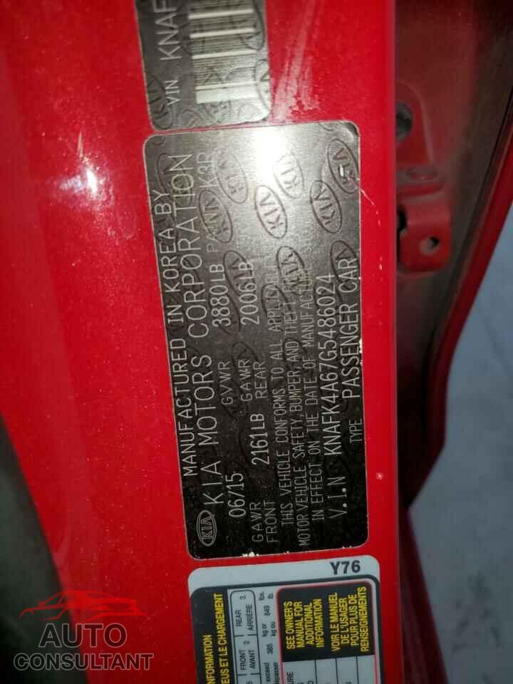 KIA FORTE 2016 - KNAFK4A67G5486024