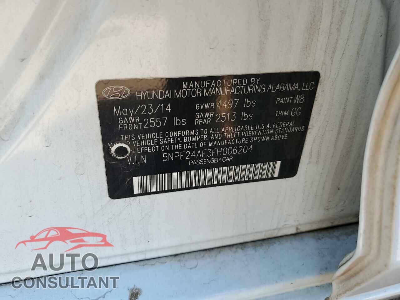 HYUNDAI SONATA 2015 - 5NPE24AF3FH006204