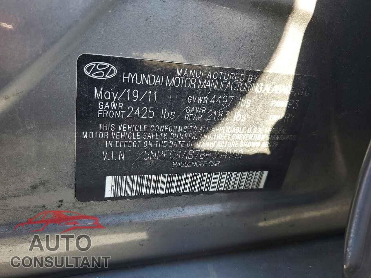 HYUNDAI SONATA 2011 - 5NPEC4AB7BH304100