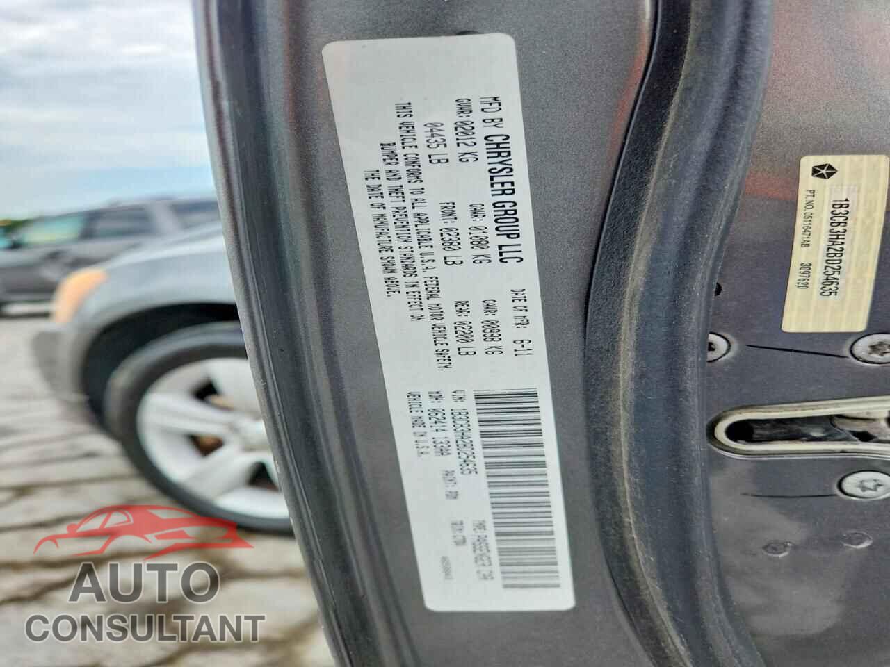 DODGE CALIBER 2011 - 1B3CB3HA2BD254635