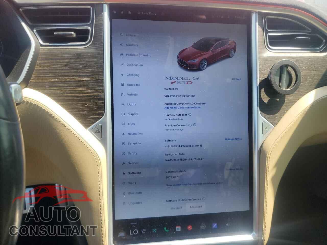 TESLA MODEL S 2014 - 5YJSA1H21EFP63588