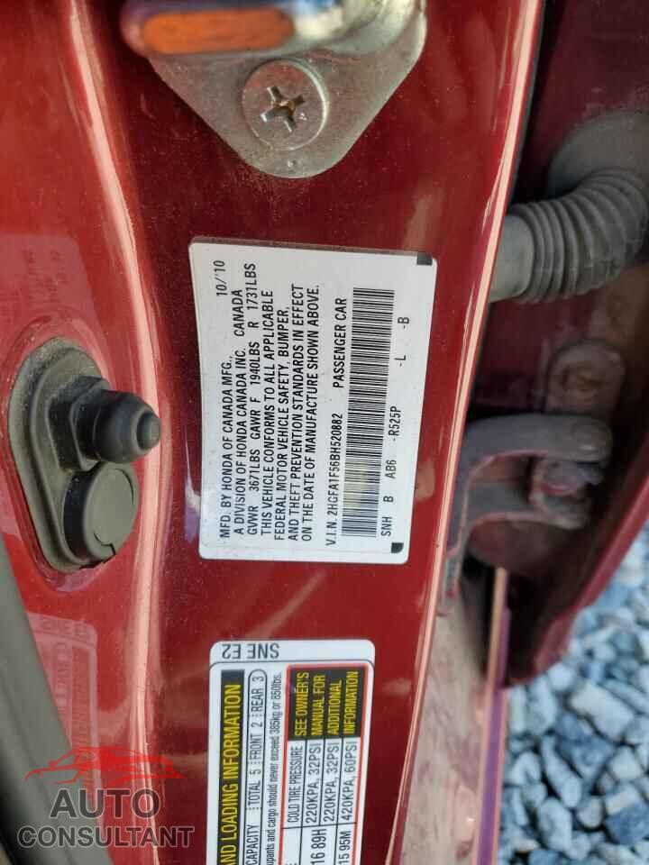 HONDA CIVIC 2011 - 2HGFA1F56BH520882