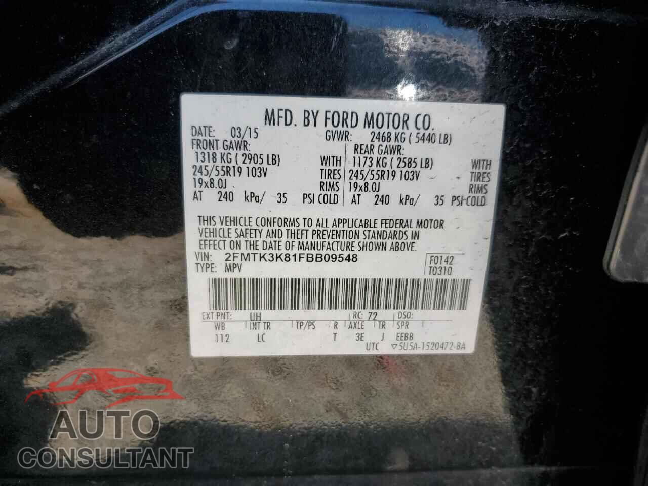 FORD EDGE 2015 - 2FMTK3K81FBB09548