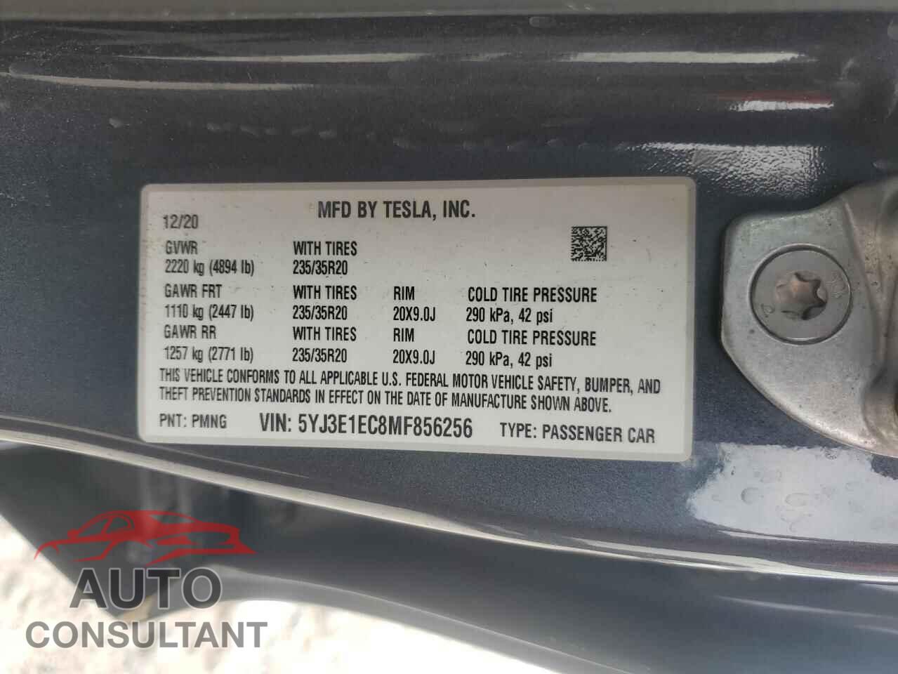 TESLA MODEL 3 2021 - 5YJ3E1EC8MF856256