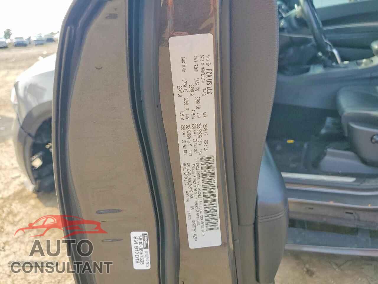 DODGE DURANGO 2019 - 1C4RDJDG0KC848129