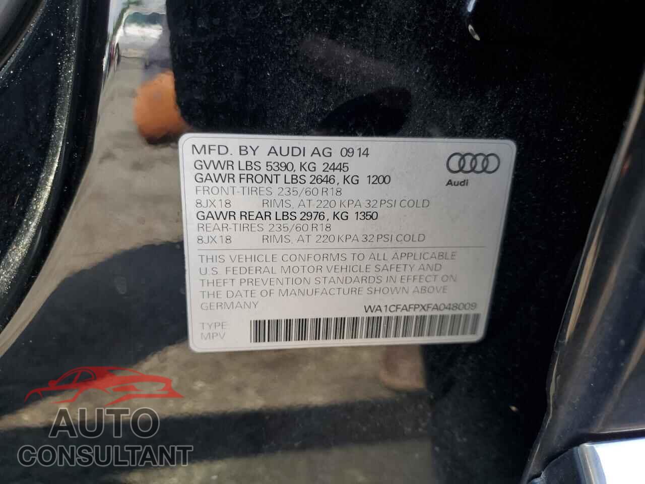 AUDI Q5 2015 - WA1CFAFPXFA048009