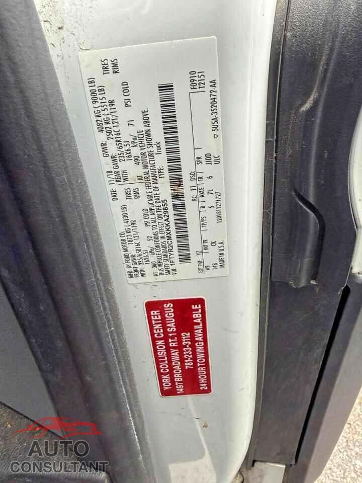 FORD TRANSIT 2019 - 1FTYR2CMXKKA29855