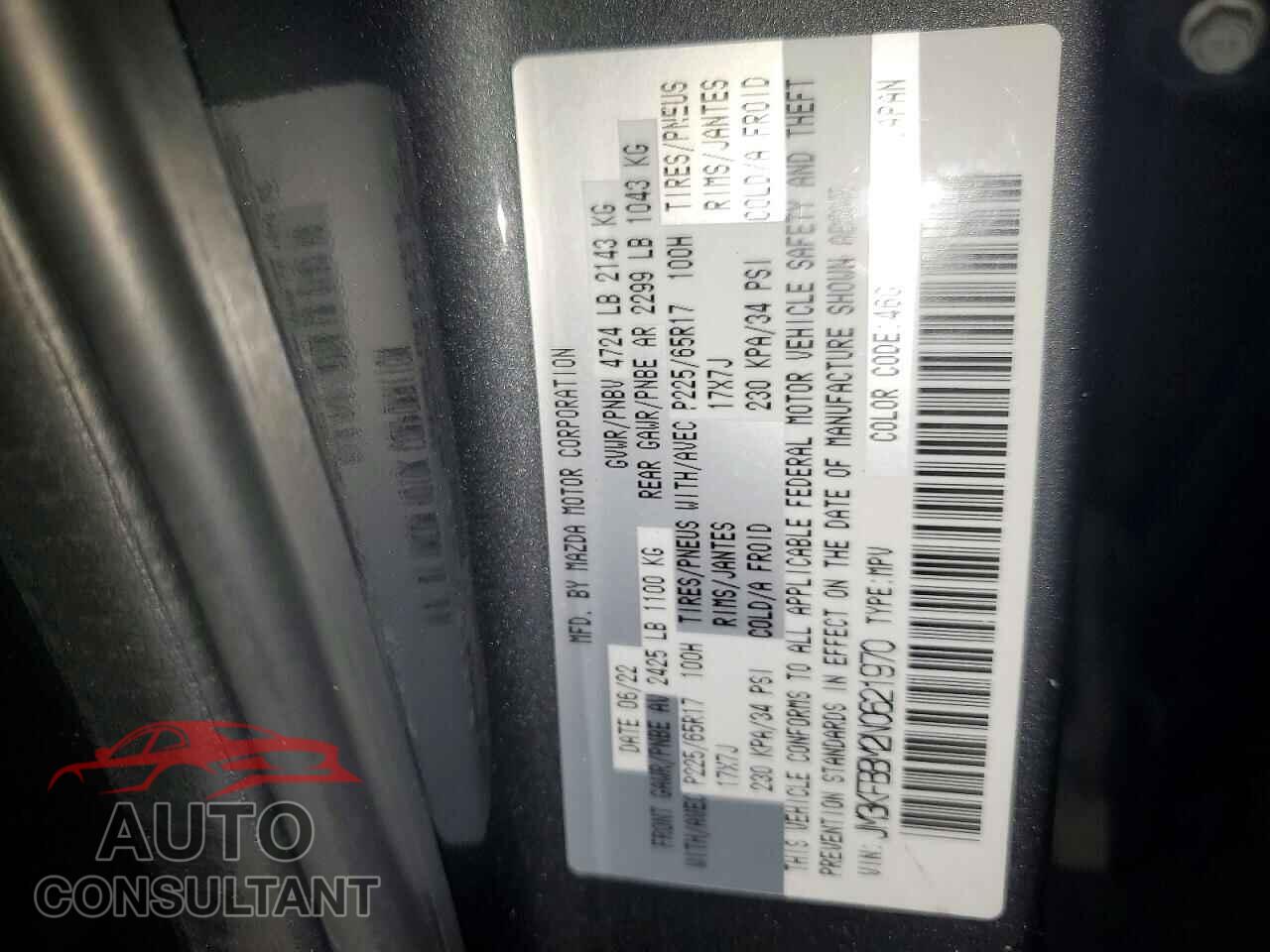 MAZDA CX-5 2022 - JM3KFBBM2N0621970