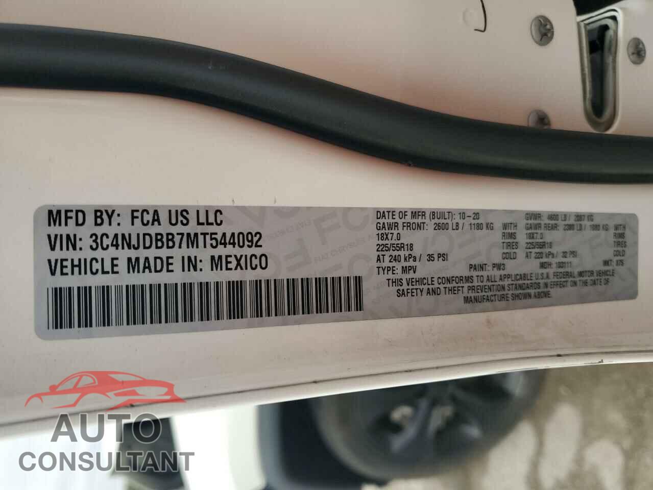 JEEP COMPASS 2021 - 3C4NJDBB7MT544092