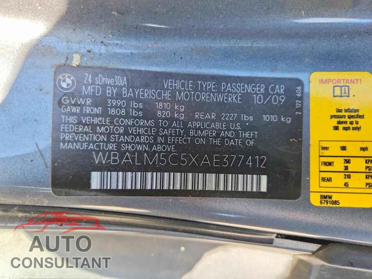 BMW Z4 2010 - WBALM5C5XAE377412