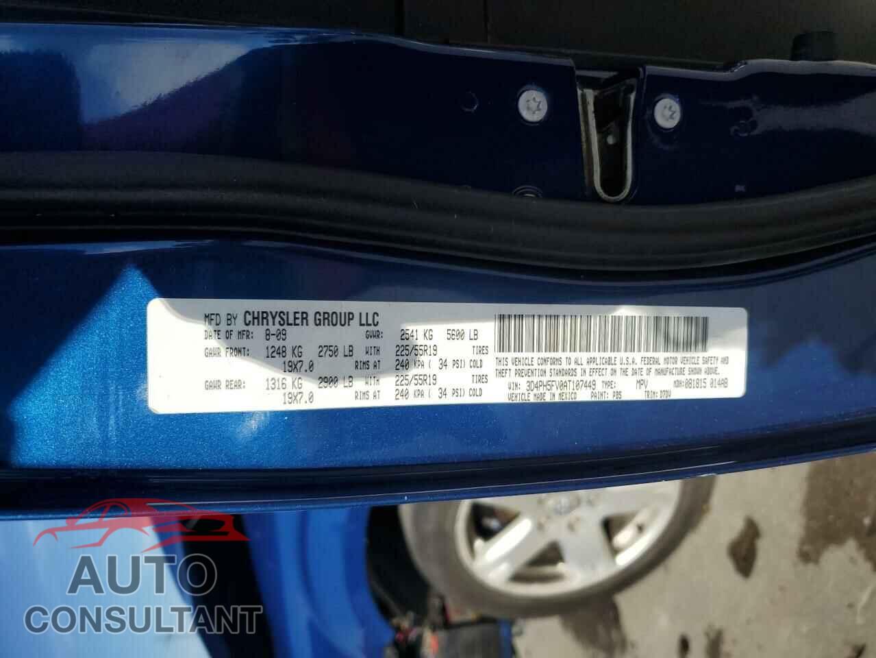 DODGE JOURNEY 2010 - 3D4PH5FV0AT107449