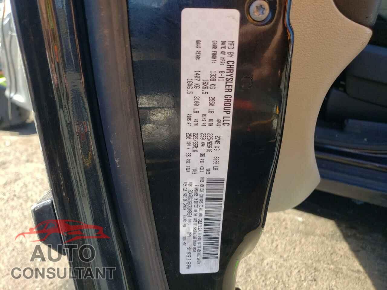 DODGE CARAVAN 2012 - 2C4RDGDG6CR109634