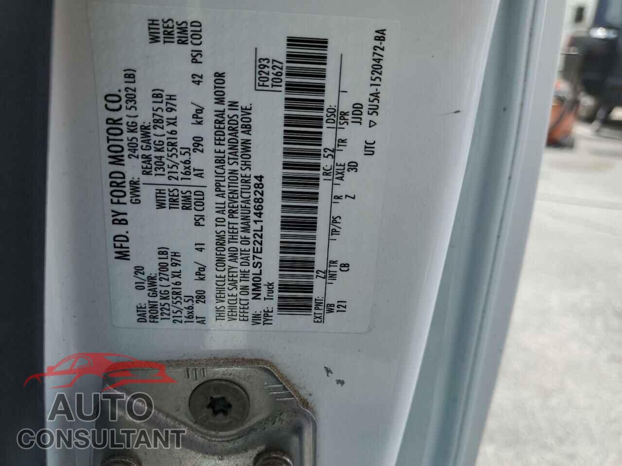 FORD TRANSIT 2020 - NM0LS7E22L1468284