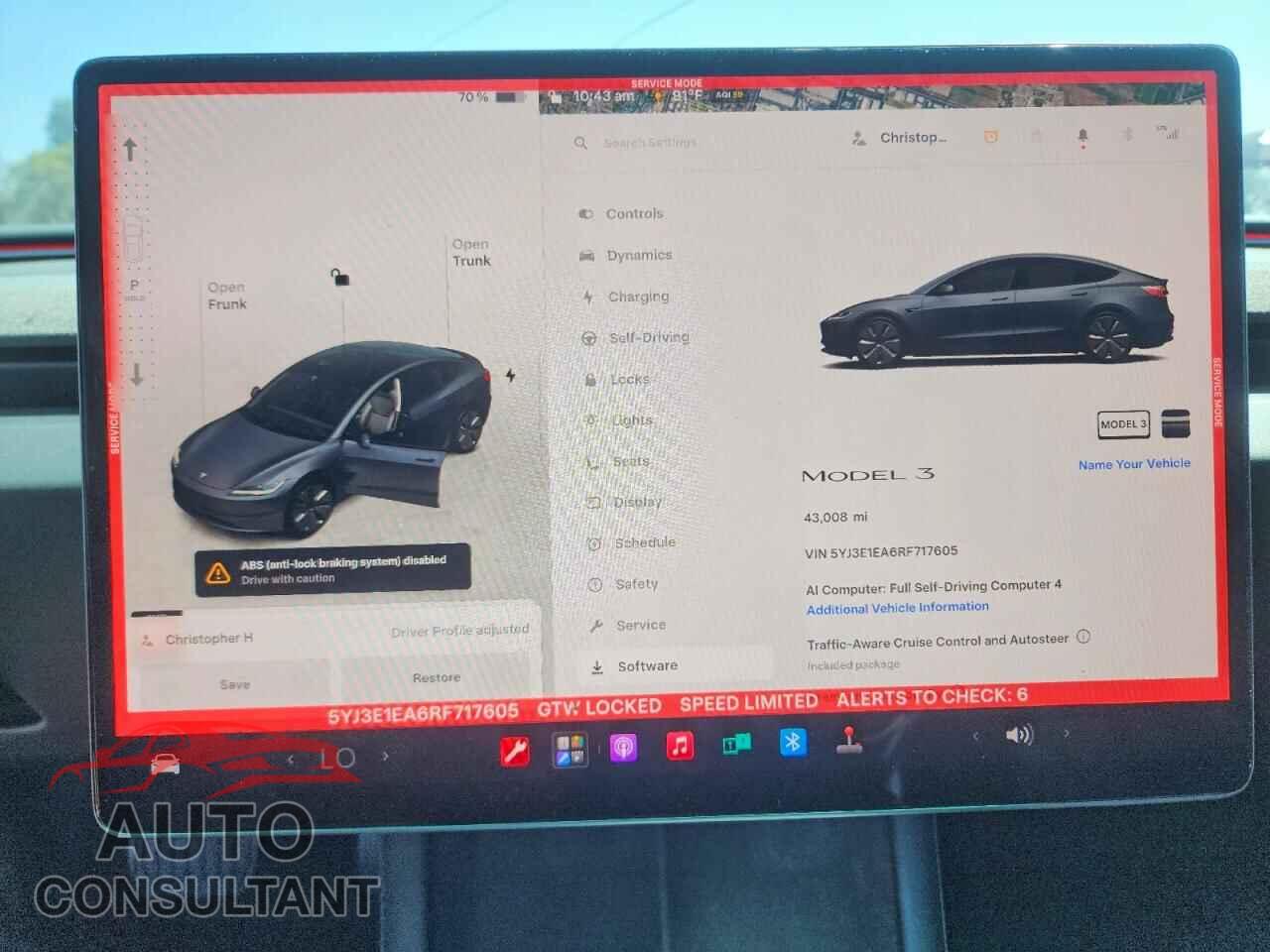 TESLA MODEL 3 2024 - 5YJ3E1EA6RF717605