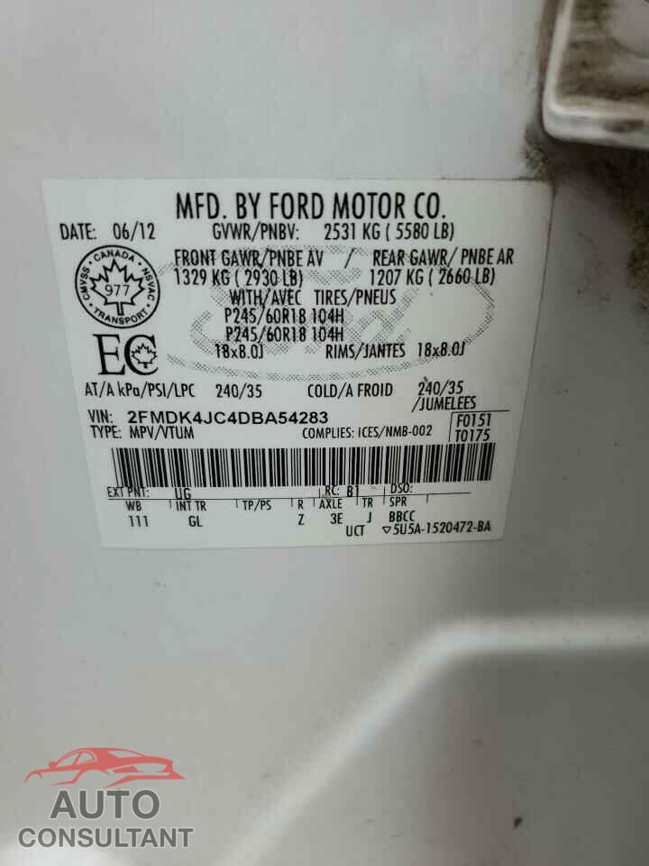 FORD EDGE 2013 - 2FMDK4JC4DBA54283