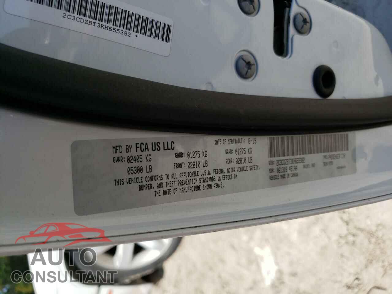 DODGE CHALLENGER 2019 - 2C3CDZBT3KH655382