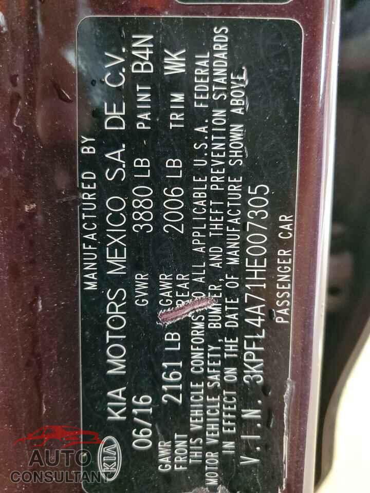 KIA FORTE 2017 - 3KPFL4A71HE007305