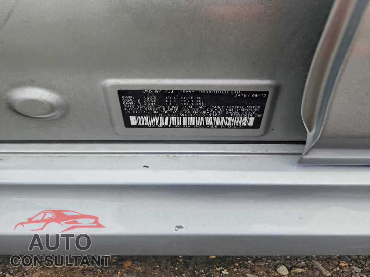 SUBARU LEGACY 2013 - 4S3BMBC67D3010165