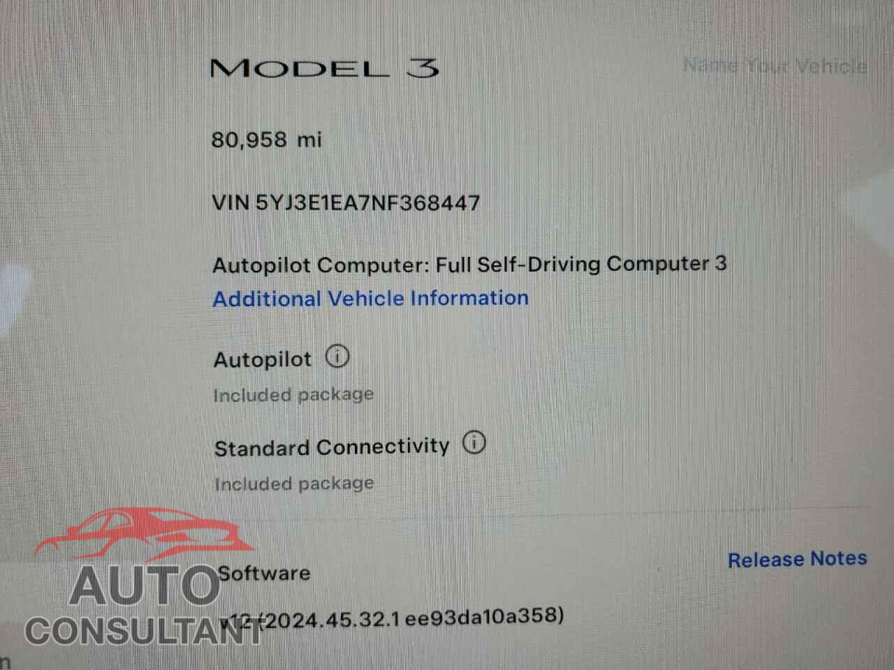 TESLA MODEL 3 2022 - 5YJ3E1EA7NF368447
