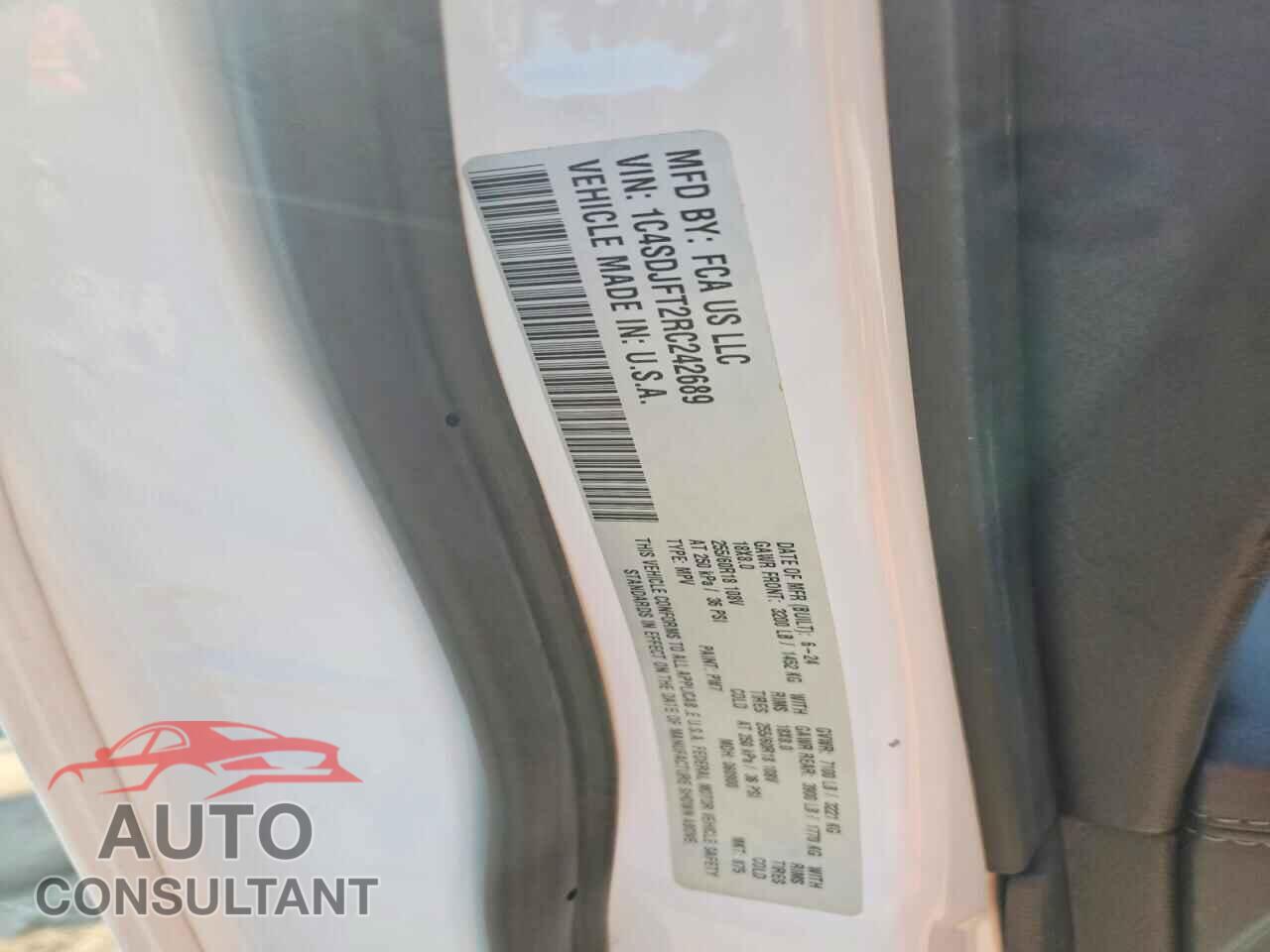 DODGE DURANGO 2024 - 1C4SDJFT2RC242689