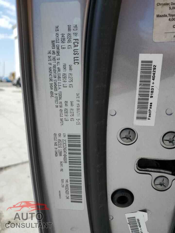 DODGE CHALLENGER 2015 - 2C3CDZAG4FH846609