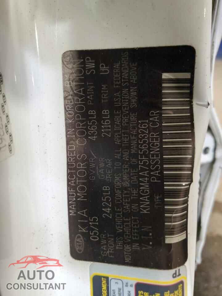 KIA OPTIMA 2015 - KNAGM4A75F5653261