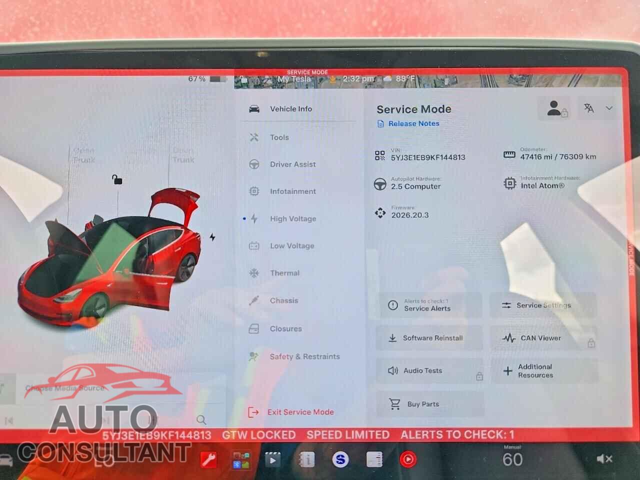 TESLA MODEL 3 2019 - 5YJ3E1EB9KF144813