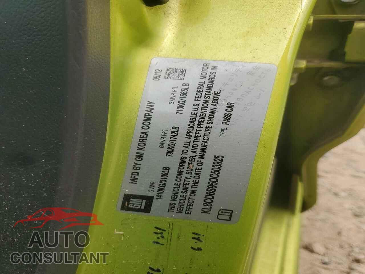 CHEVROLET SPARK 2013 - KL8CD6S95DC503925