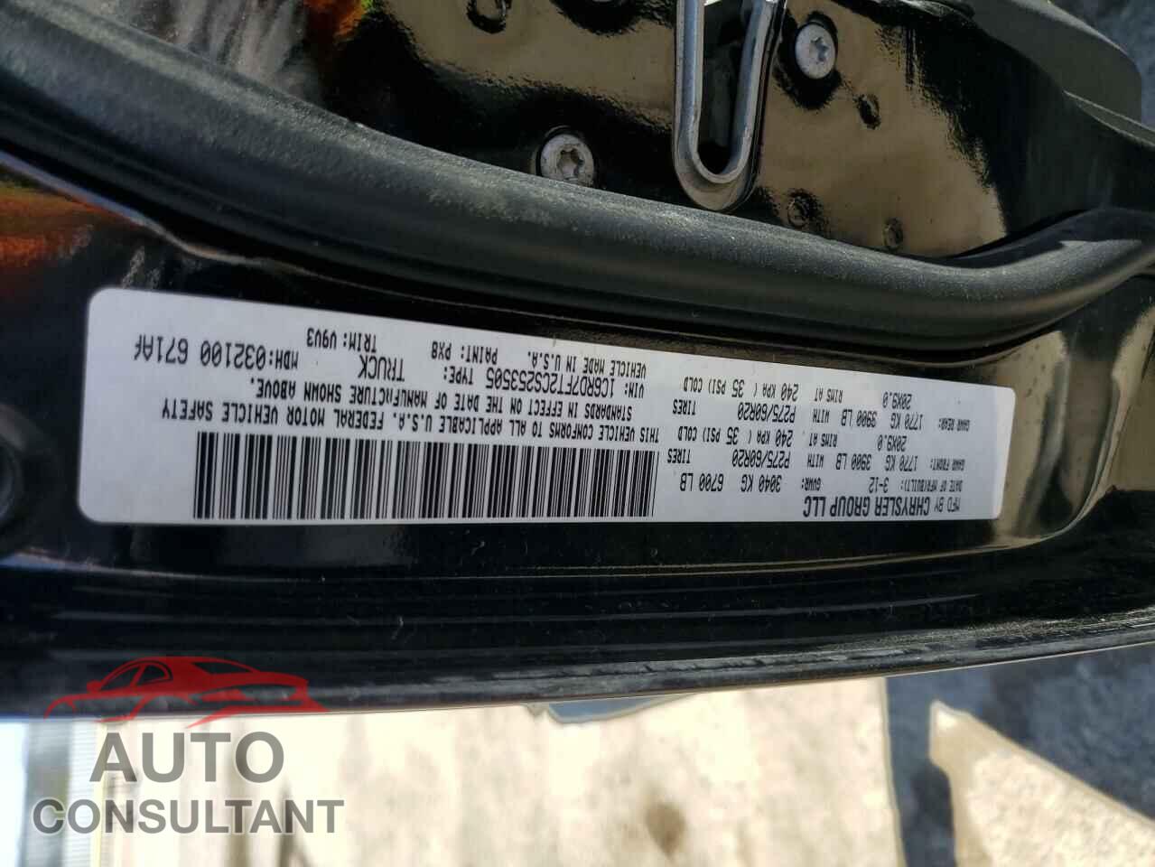 DODGE RAM 1500 2012 - 1C6RD7FT2CS253505