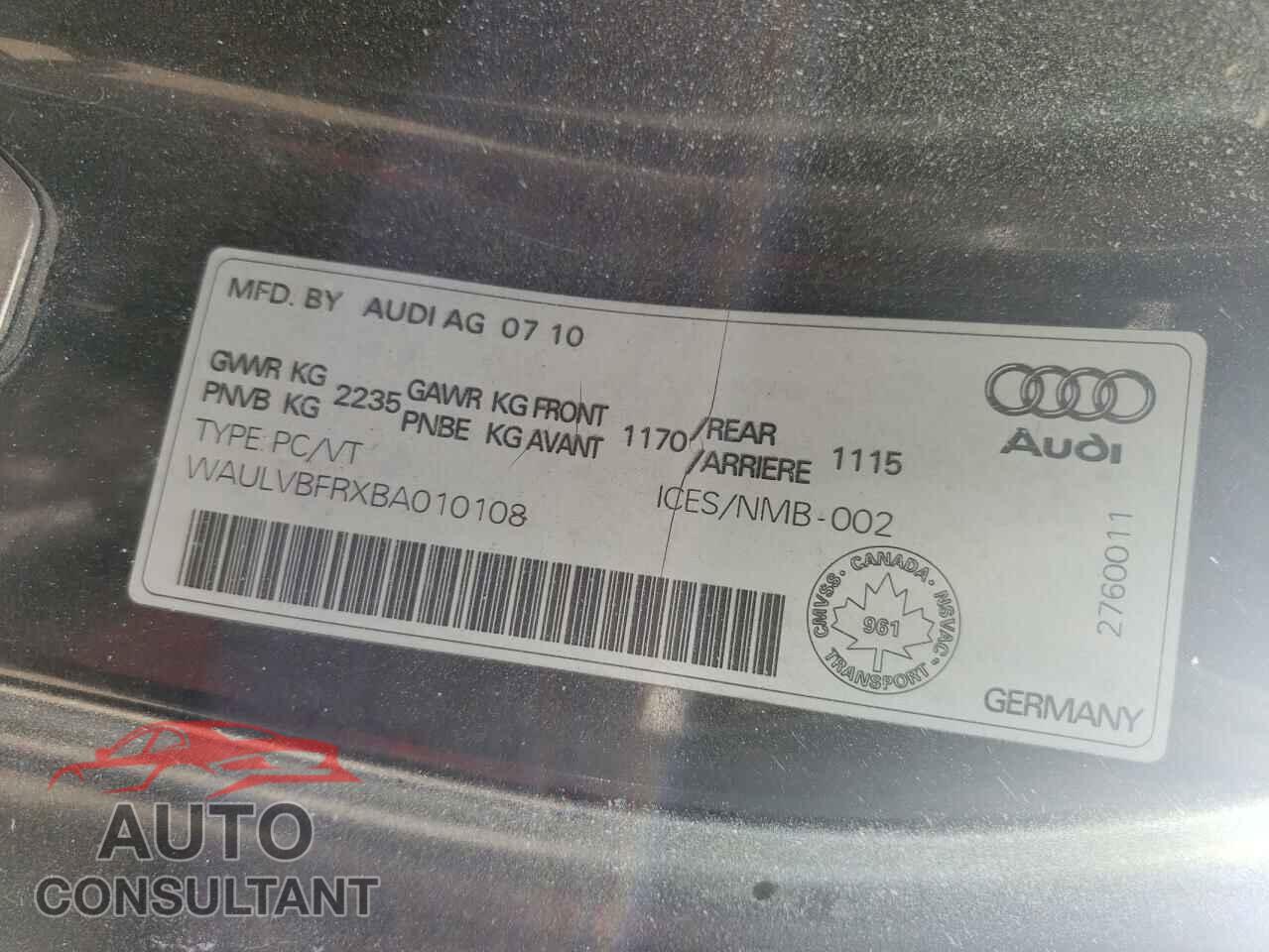 AUDI S5/RS5 2011 - WAULVBFRXBA010108