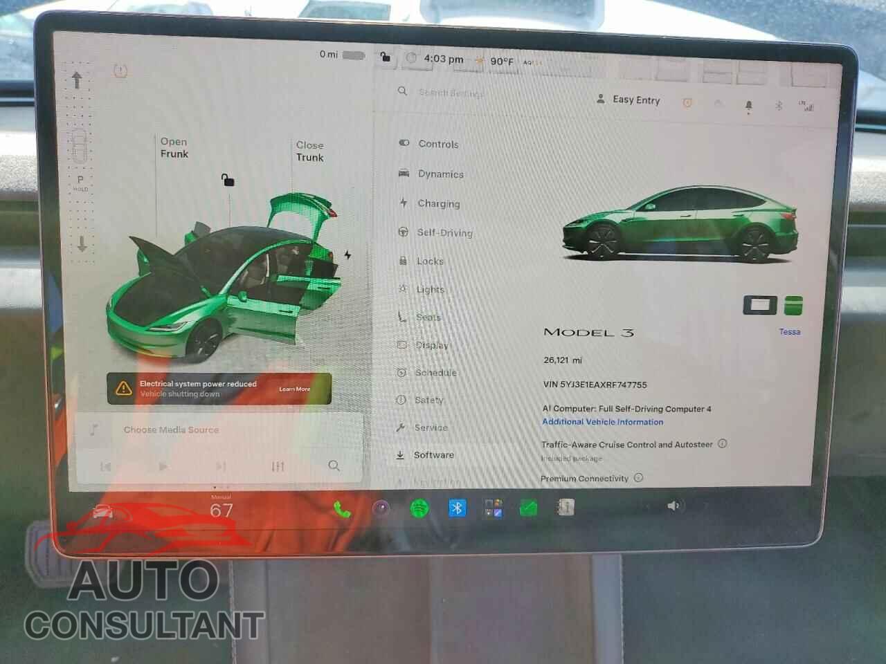 TESLA MODEL 3 2024 - 5YJ3E1EAXRF747755