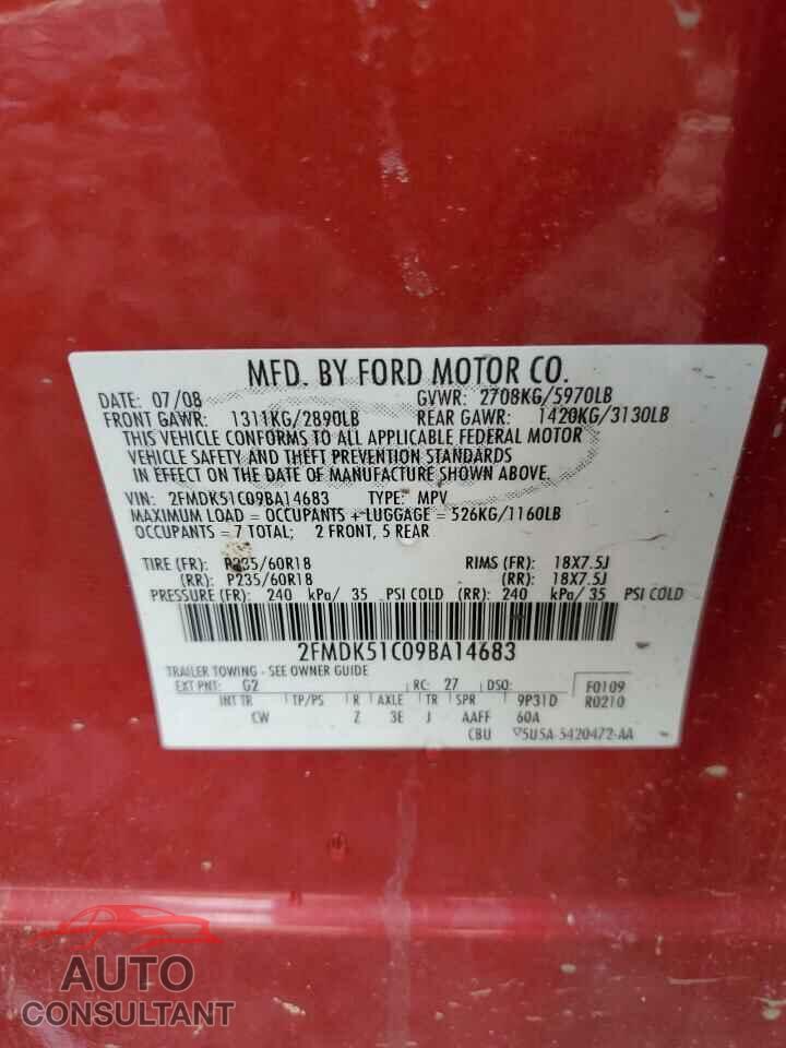 FORD FLEX 2009 - 2FMDK51C09BA14683