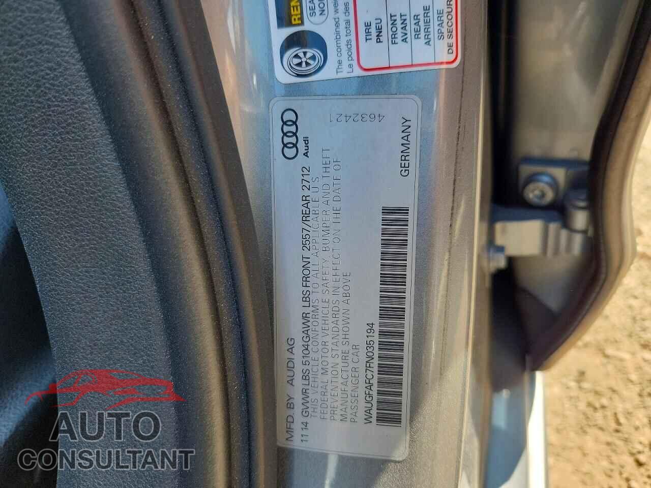 AUDI A6 2015 - WAUGFAFC7FN035194