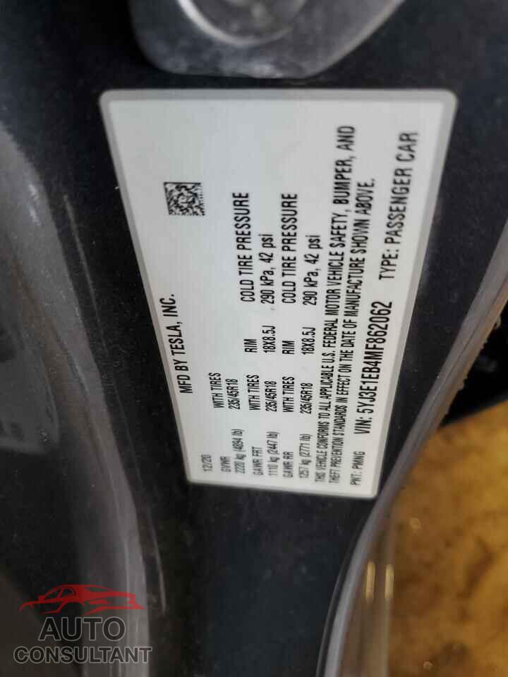 TESLA MODEL 3 2021 - 5YJ3E1EB4MF862062