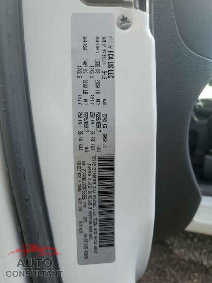 DODGE CARAVAN 2019 - 2C4RDGEG7KR765256
