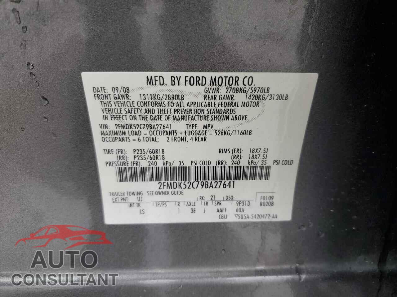 FORD FLEX 2009 - 2FMDK52C79BA27641