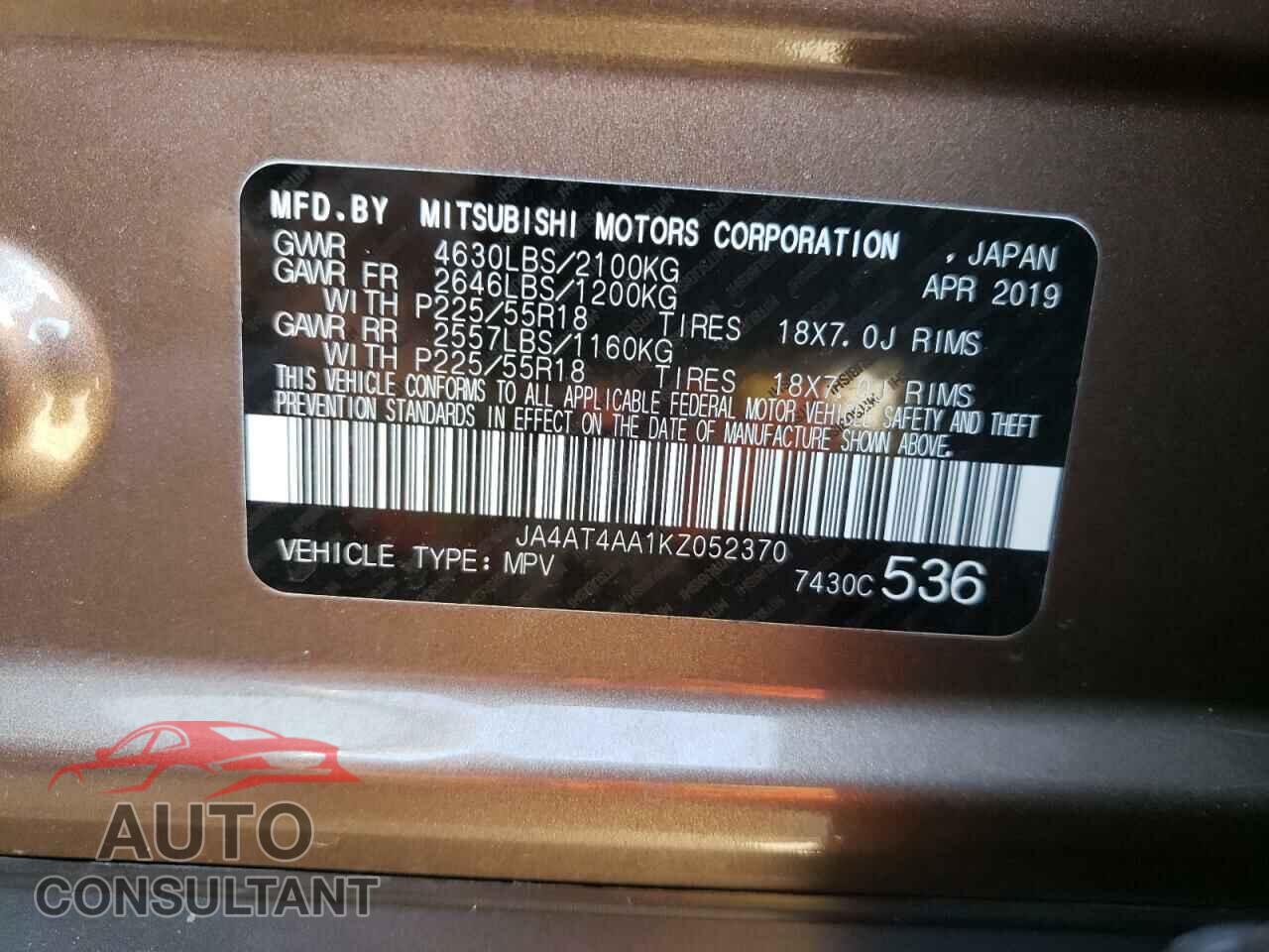 MITSUBISHI ECLIPSE 2019 - JA4AT4AA1KZ052370