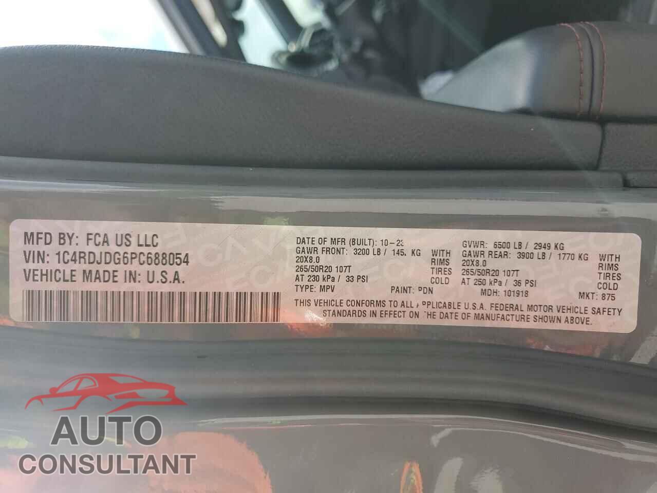 DODGE DURANGO 2023 - 1C4RDJDG6PC688054