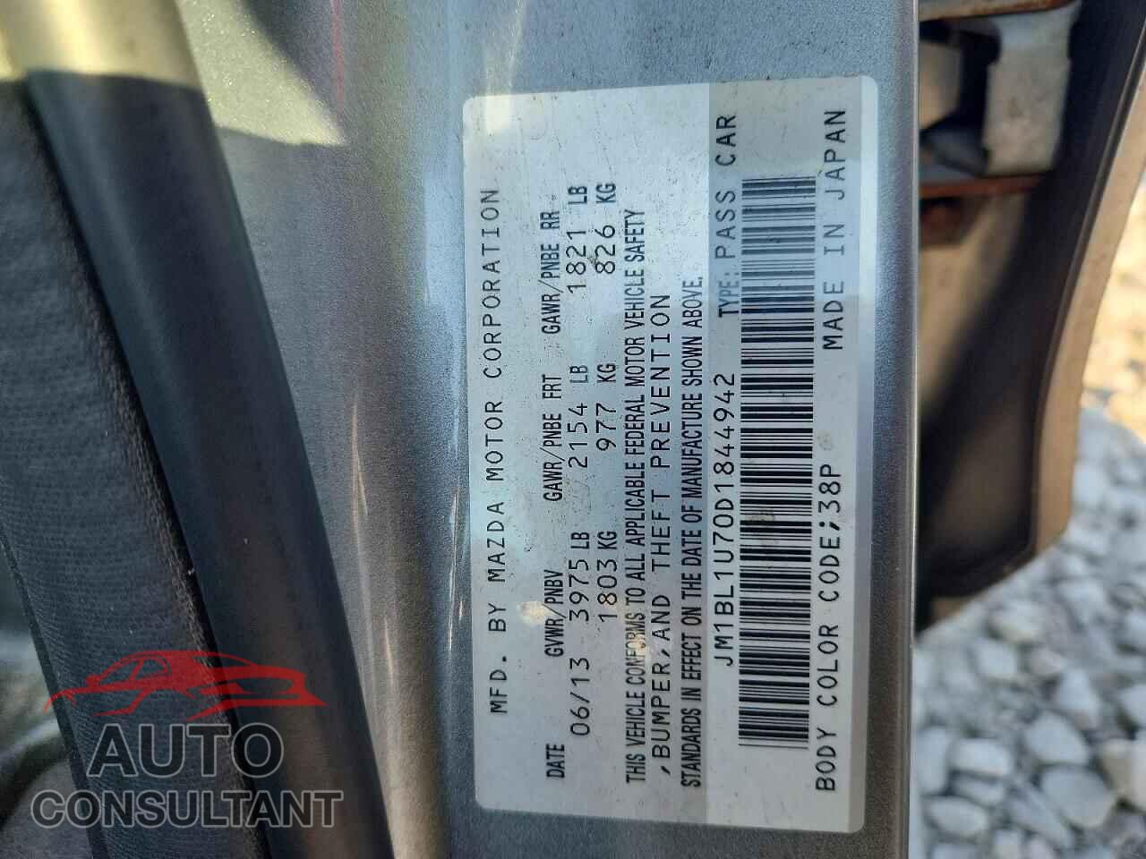 MAZDA 3 2013 - JM1BL1U70D1844942