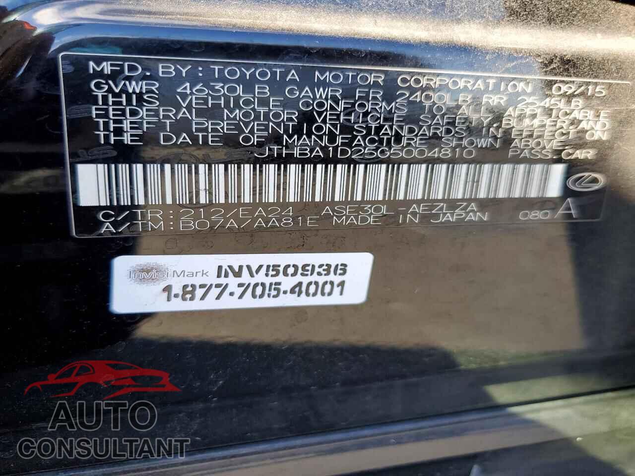 LEXUS IS 2016 - JTHBA1D25G5004810