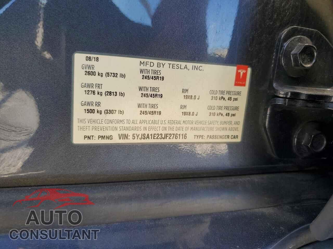TESLA MODEL S 2018 - 5YJSA1E23JF276116