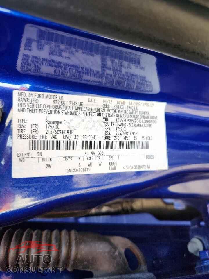FORD FOCUS 2012 - 1FAHP3N23CL390899