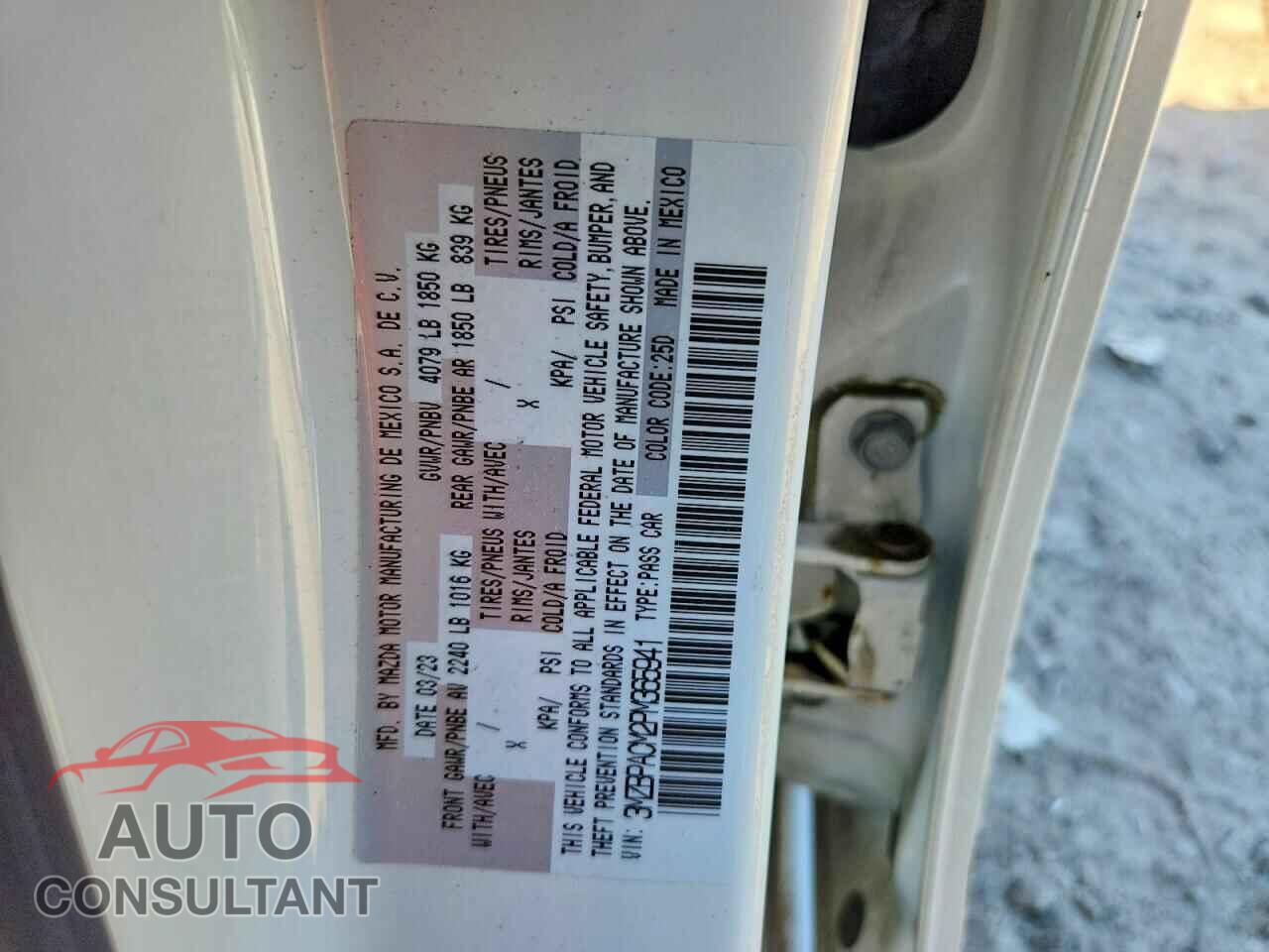 MAZDA 3 2023 - 3MZBPACM2PM365941