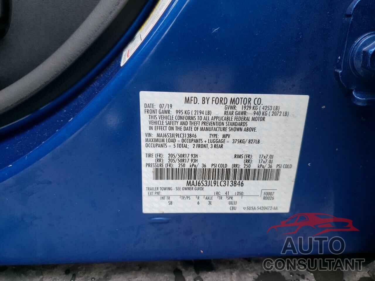 FORD ALL OTHER 2020 - MAJ6S3JL9LC313846