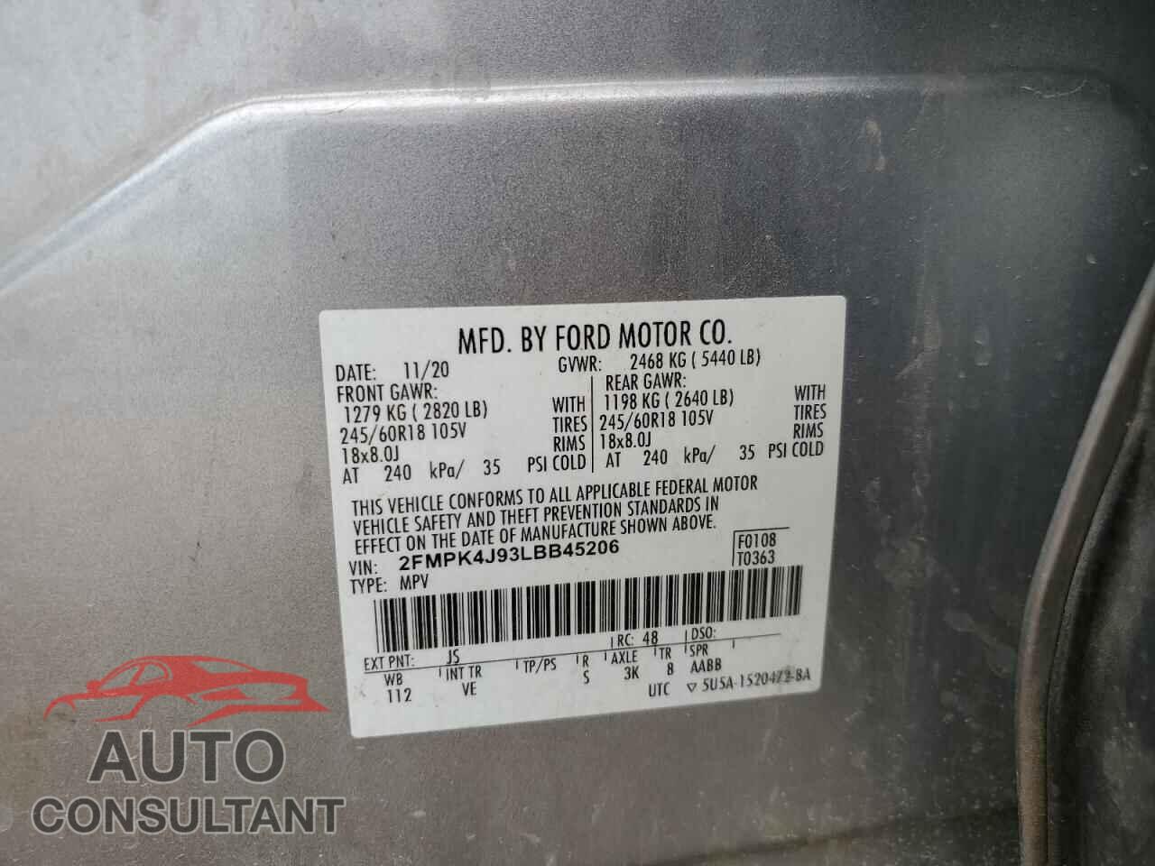 FORD EDGE 2020 - 2FMPK4J93LBB45206